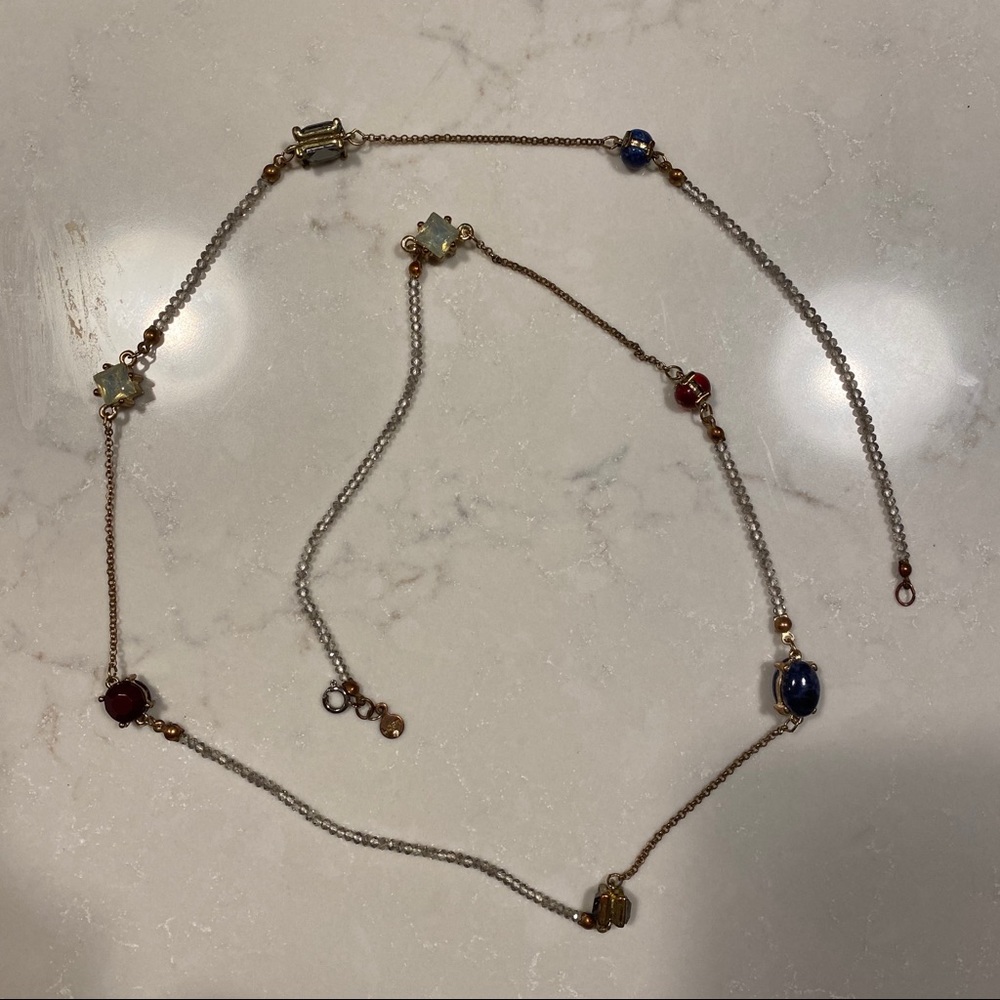 LOFT long chained with Gems Necklace